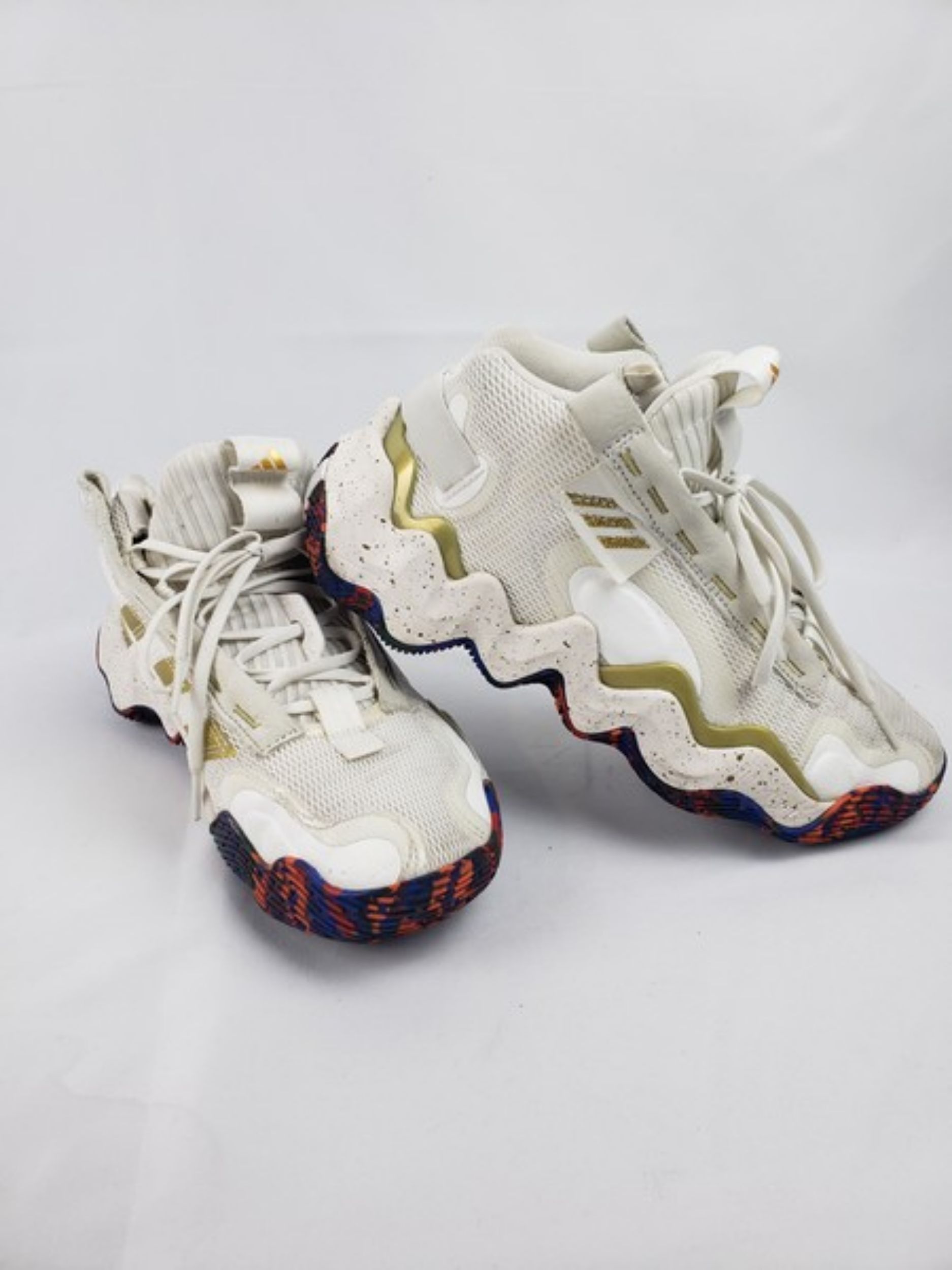 Picture of  Product Title Adidas Exhibit B Mid White Gold Metallic Sneakers | Size 8 | Unisex Design