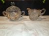 Picture of Antique Creamer and Sugar Dish Set**  Gold Trimmed 